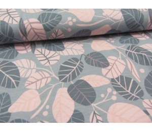 Jersey Blätter rosa grau